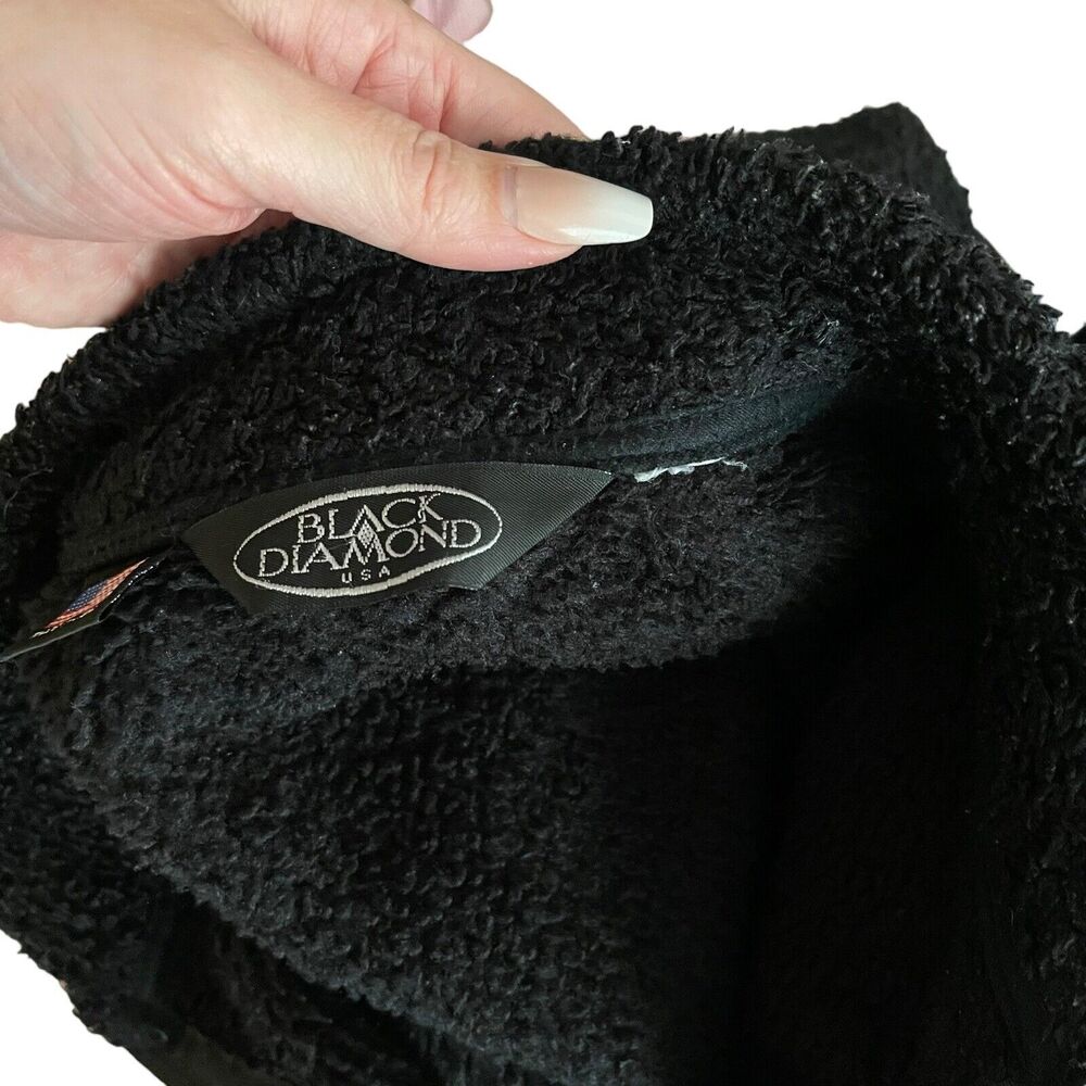 Black Diamond Womens XL Fleece Fuzzy Sherpa Jacket Black Full Zip NO SIZE TAG - Picture 4 of 11
